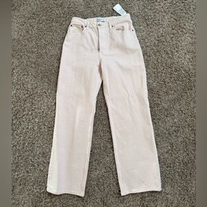 NWT- Abercrombie & Fitch Pale Pink Straight-Leg Women's Jeans